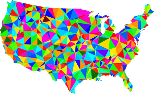 Mapa dos EUA de baixo poli
