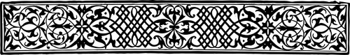 Tegning av rektangulÃ¦re svarthvite dekorativ banner