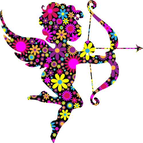 Flowery cupid vector image