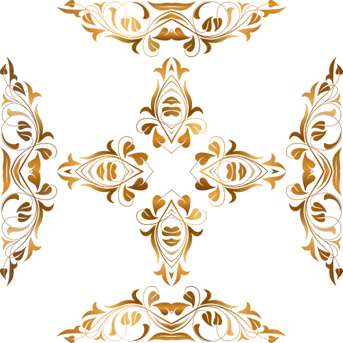 Crucifixo dourado floral