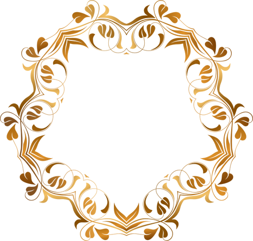 Rond bloemrijke frame in gouden stijl