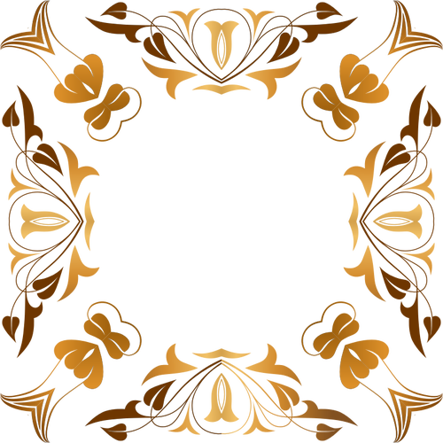 Rectangular floral brown border vector graphics