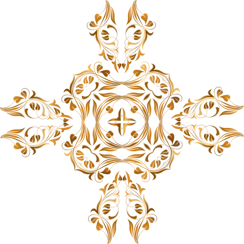 Blumige goldenes Kreuz