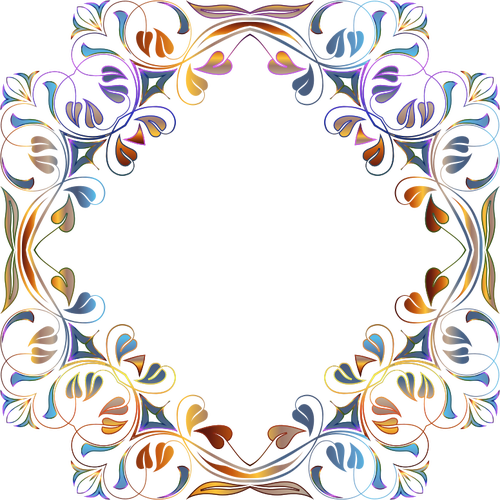 Bingkai berdaun Floral dalam warna