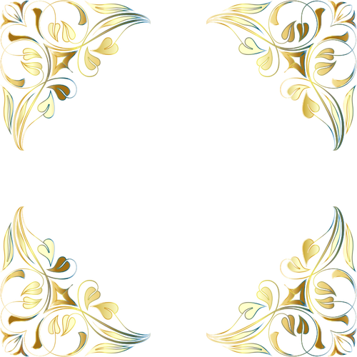 Emas dan biru unsur-unsur dekoratif untuk halaman sudut ilustrasi