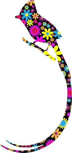 Floral fuglen silhuett
