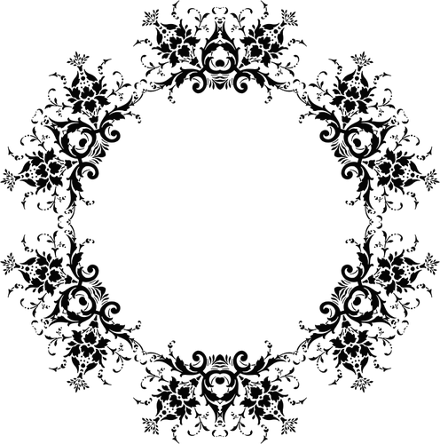 Circle floral vector silhouette