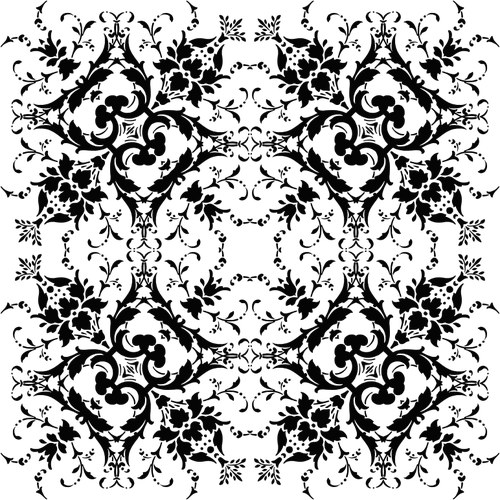 Vierkant floral vector silhouet