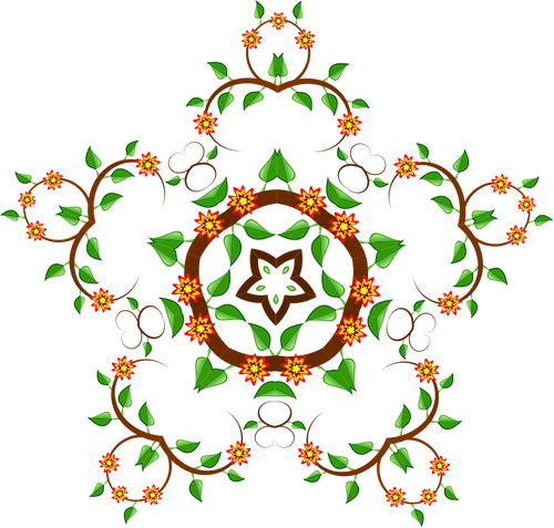 IlustraÃ§Ã£o do elemento floral em forma de estrela