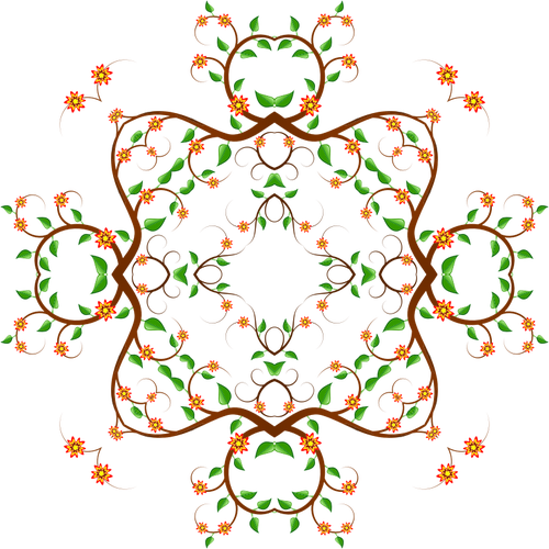 PrediseÃ±adas de vector de diseÃ±o del Ã¡rbol floral en forma de cuadrado