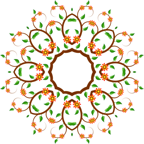 Bilden av cirkelformad blommig trÃ¤d