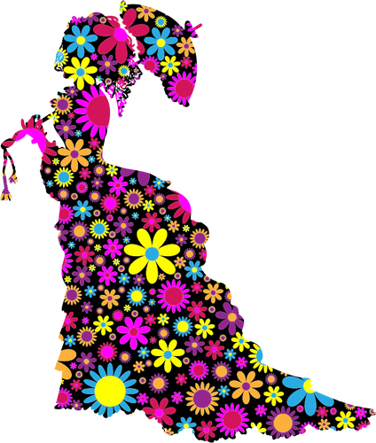 Floral Dame silhouette