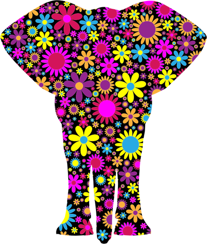Bloemrijke olifant afbeelding