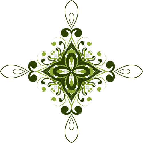 Disegno vettoriale di fiore verde stilizzato
