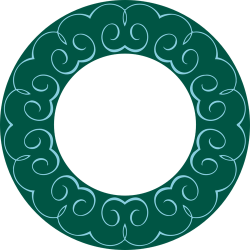 Green round frame