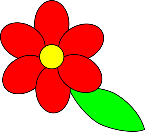 Vektor-Bild der roten BlÃ¼ten Blume