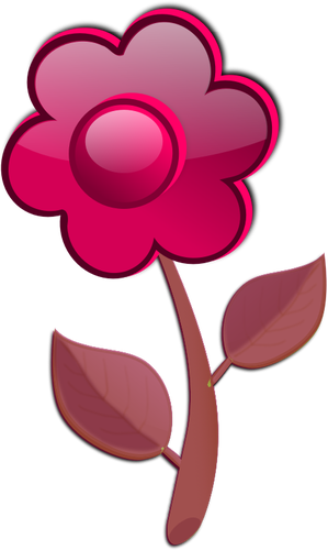 Rode bloem op stam vectorillustratie glans
