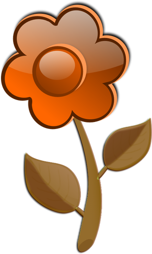 Flor naranja brillo en vÃ¡stago de vector de la imagen