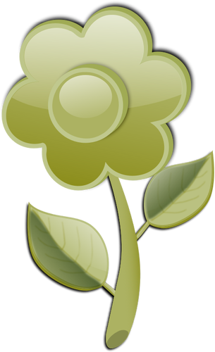 Flor brilho verde na haste vetor clip-art