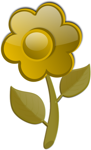 Glans gul blomma pÃ¥ stjÃ¤lk vektorgrafik