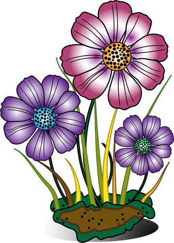 Flowers in sponge vector image