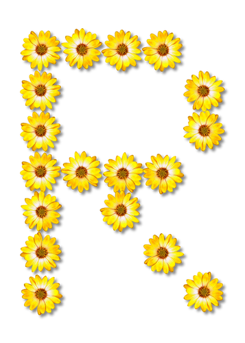 Letter R from flowers