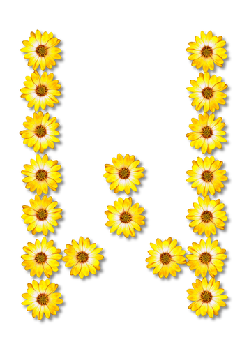 Fleuri lettre W