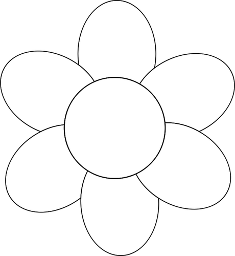 Blume mit sechs BlÃ¼tenblÃ¤tter Vektor-Bild.