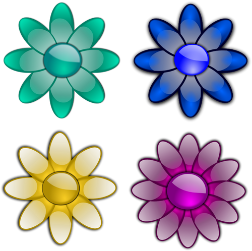 Flores com oito pÃ©talas vector imagem
