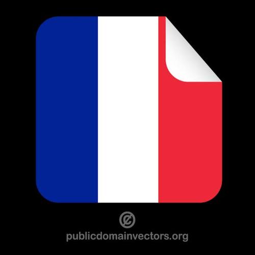 RektangulÃ¦r klistremerket med fransk flagg
