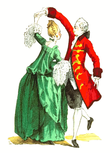 kostum ballroom Perancis abad ke-18