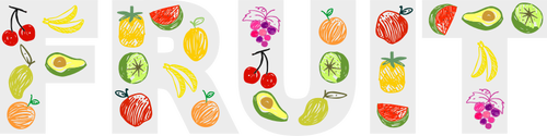 Typographie de fruits