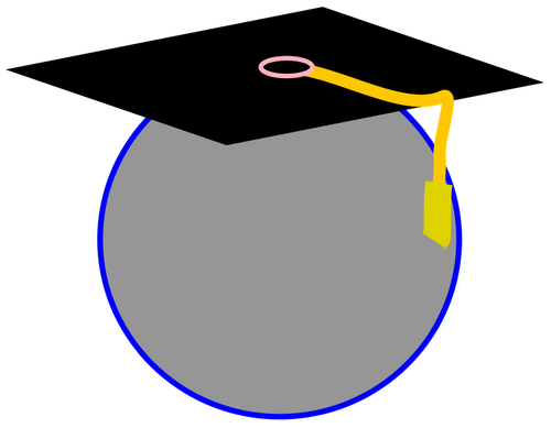 Vektor ilustrasi pascasarjana topi
