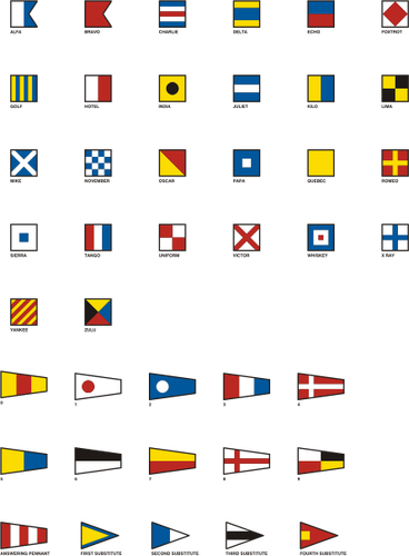 Sinalizadores de Gran Pavese, todas as bandeiras
