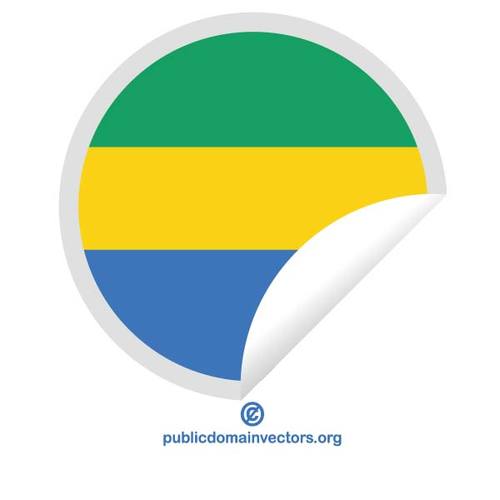 Gabon bayrak etiket iÃ§inde