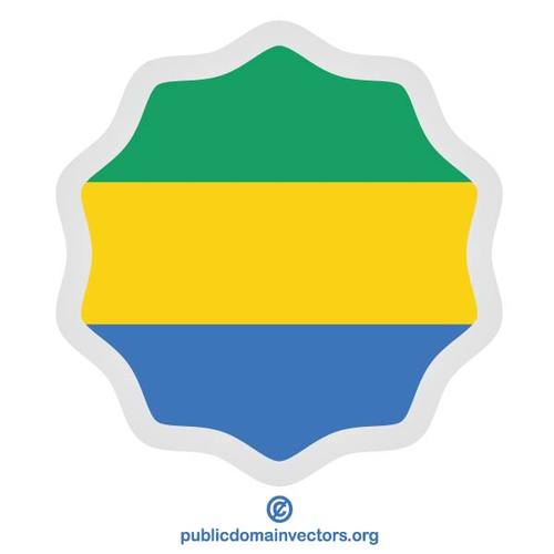 Gabon Cumhuriyeti bayraÄŸÄ± ile yuvarlak etiket