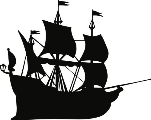 Galleon skipet silhuett
