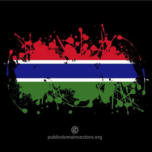 Bendera Gambia di cat memercik