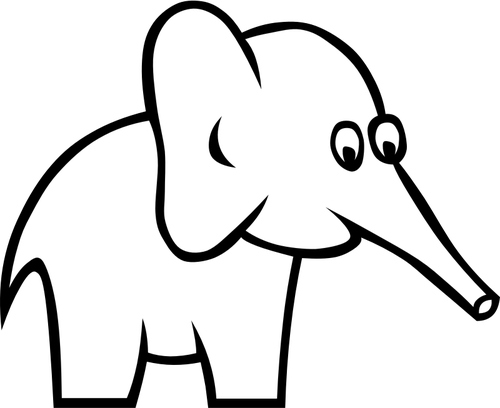 Vector Illustrasjon av store eared elefant