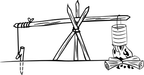 LÃ¤gret matlagning crane vektor illustration