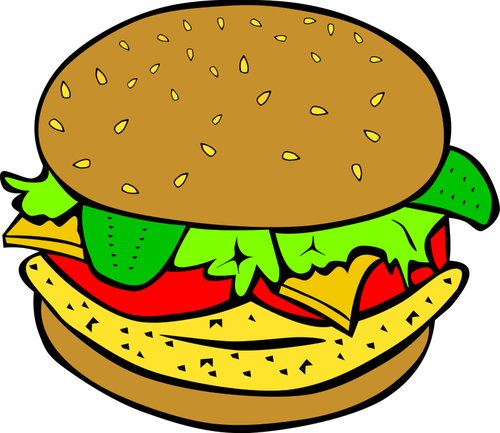 IlustraÅ£ie vectorialÄƒ a burger de pui