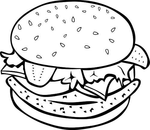 Un fast-food pui hamburger vector illustration