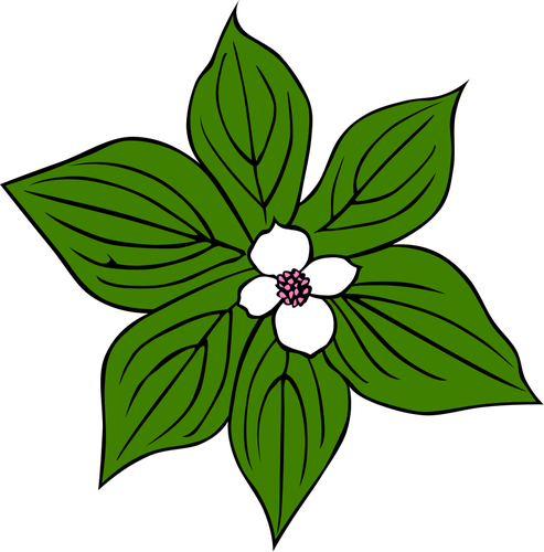 Floare cu frunze verzi vector arta