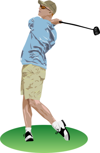 Vector de la imagen del jugador de golf
