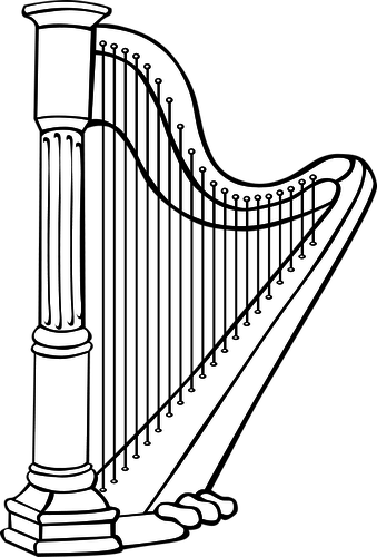 Grafika wektorowa instrumentu harfa