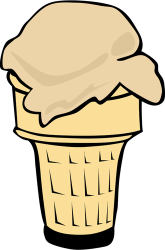 IlustraÃ§Ã£o em vetor cor de sorvete em um meio-cone