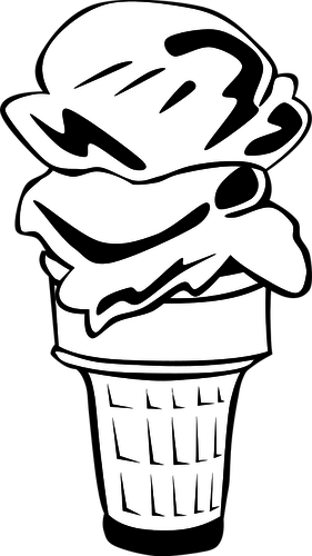 Dubbele kegel icecream vector afbeelding