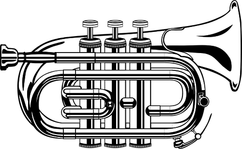 IlustraciÃ³n vectorial de trompeta de bolsillo