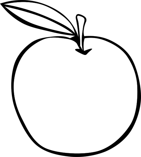Grafika wektorowa Apple z liÅ›ciem
