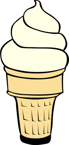 VanilkovÃ¡ zmrzlina v kuÅ¾elu vektorovÃ½ obrÃ¡zek